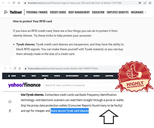 10x RFID Blocking Sleeves for Wallet/Purse: Protect Your Cards