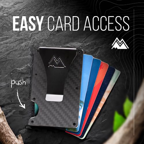Minimalist Wallet for Men - RFID Carbon Fiber Credit Card Holder
