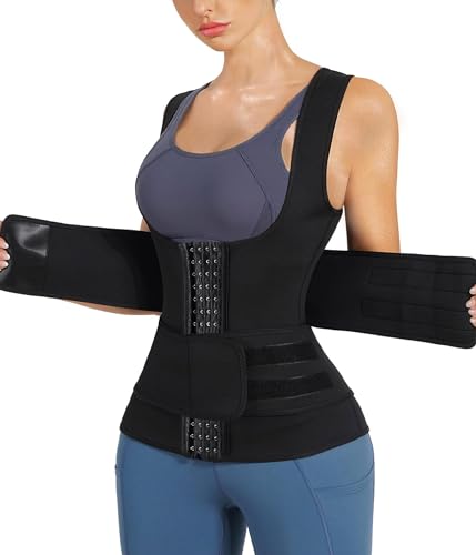 Nebility Women's Hot Sauna Vest - Waist Trainer (X-Large, Black)