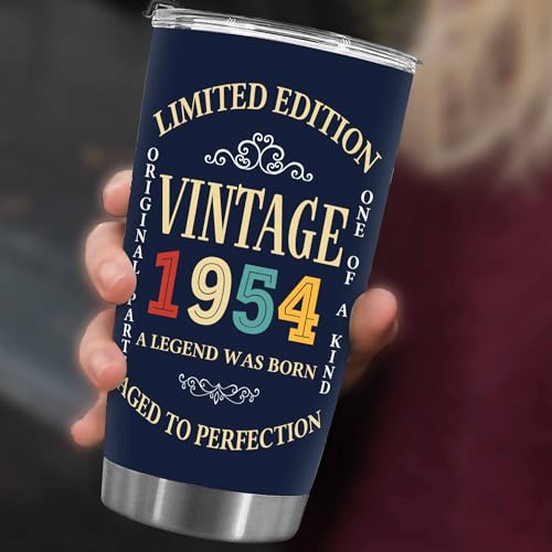 DEKIDOKA 70th Birthday Stainless Steel Tumbler Gift Set