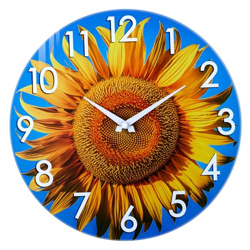 Sunflower Outdoor Wall Clock for Garden and Patio