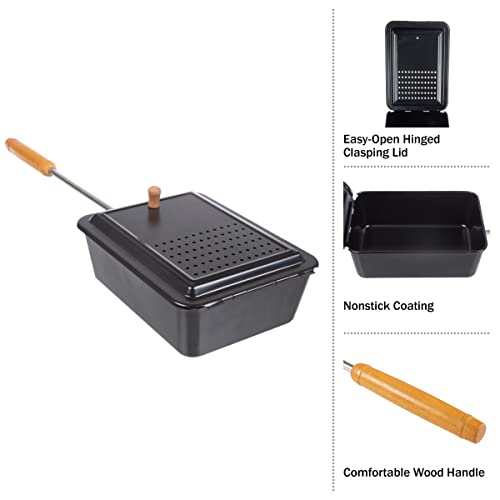 Classic Campfire Popcorn Maker - Extended Handle, Nonstick Finish
