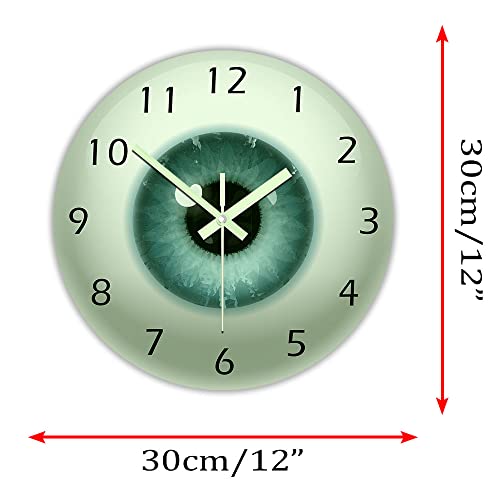 Geeky Days 12'' Eyeball Wall Clock, Glow Eyes