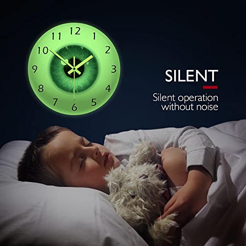 Geeky Days 12'' Eyeball Wall Clock, Glow Eyes