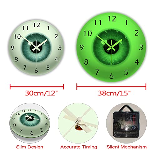 Geeky Days 12'' Eyeball Wall Clock, Glow Eyes