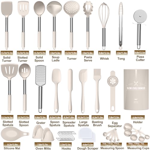 Ultimate Silicone Utensil Set for Kitchen Cooking - 43pcs