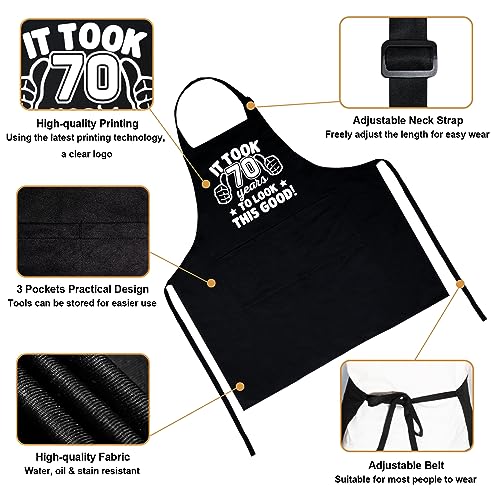 Funny 70th Birthday Chef Aprons for Men/Women