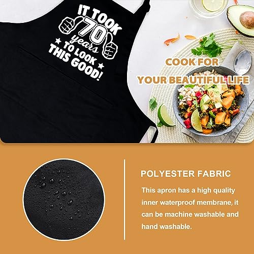 Funny 70th Birthday Chef Aprons for Men/Women