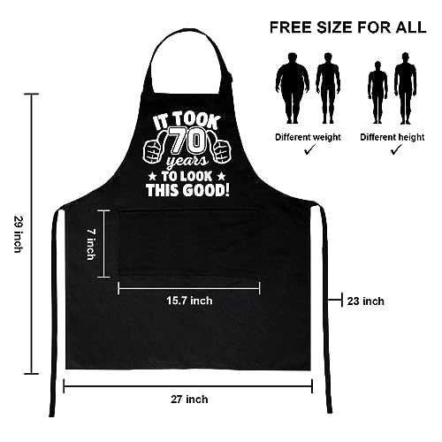 Funny 70th Birthday Chef Aprons for Men/Women