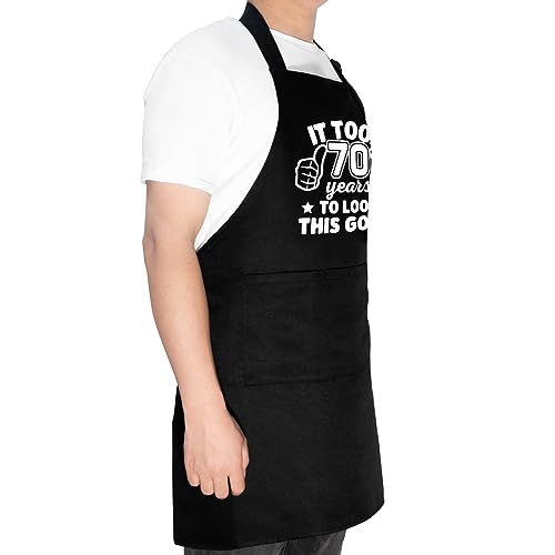 Funny 70th Birthday Chef Aprons for Men/Women