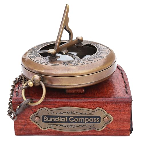 Handmade Brass Sundial Compass - Steampunk Clock Gift