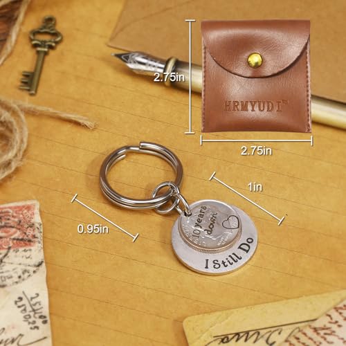 10th Anniversary Tin Coin Keychain Gift for Him/Her