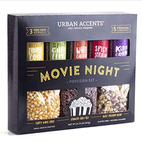 Gourmet Movie Night Popcorn Set with Seasonings