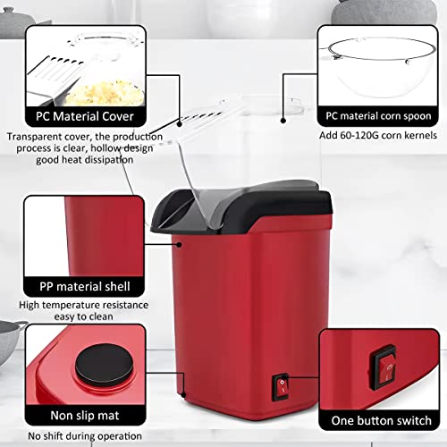 Fast 2-Minute Hot Air Popcorn Maker for Home Parties