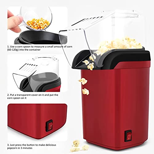 Fast 2-Minute Hot Air Popcorn Maker for Home Parties
