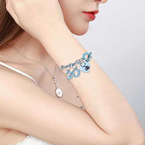 Girls' 20th Birthday Sweet Heart Charm Bracelet