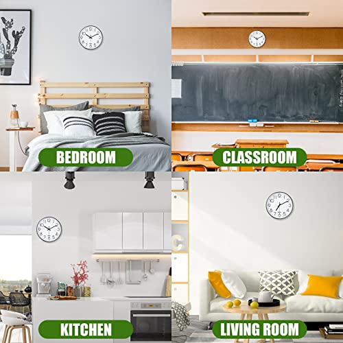 12 Inch Non-Ticking Wall Clock with Stereoscopic Dial