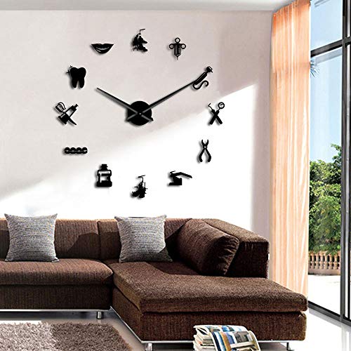 Geeky Days DIY Dentist Wall Clock Art - Black