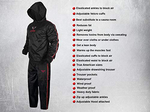 Unisex Sauna Sweat Suit with Hood for Fitness