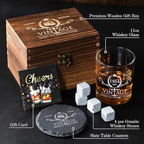 Whiskey Glass Set for 70th Birthday Celebration