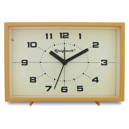 Yellow Analog Alarm Clock with Night Light