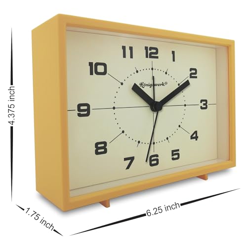 Yellow Analog Alarm Clock with Night Light