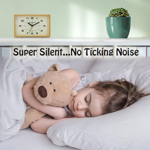 Yellow Analog Alarm Clock with Night Light