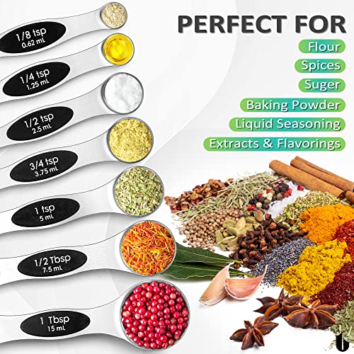 Magnetic Stainless Steel Measuring Spoons Set