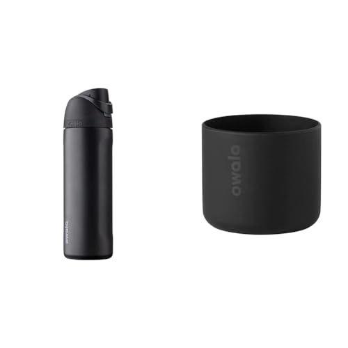 Black Insulated Stainless Steel Water Bottle with Anti-Slip Sleeve