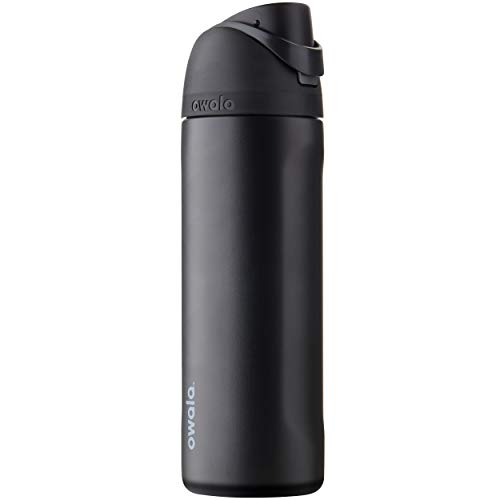 Black Insulated Stainless Steel Water Bottle with Anti-Slip Sleeve