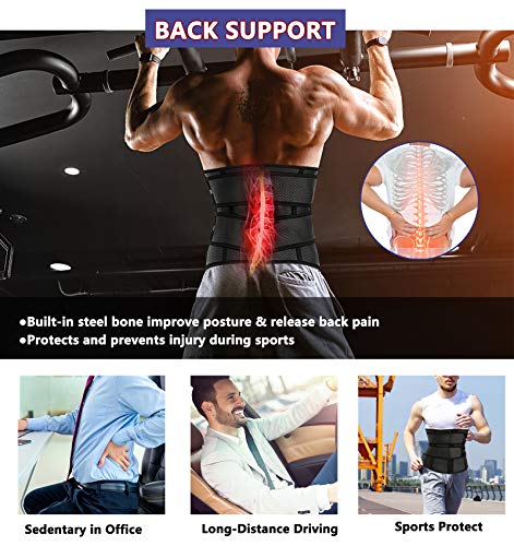 MOLUTAN Men's Black Waist Trainer Trimmer Shapewear