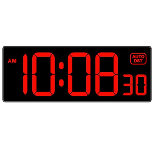 Soobest LED Digital Wall Clock with Auto Dimmer