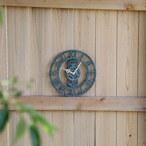 Steampunk Gear Wall Clock, Indoor/Outdoor, 12 Inches Diameter