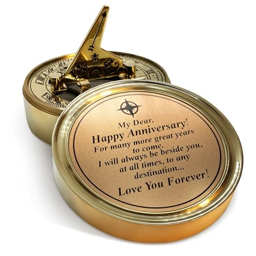 Anniversary Sundial Compass Gift - Perfect for Him/Her