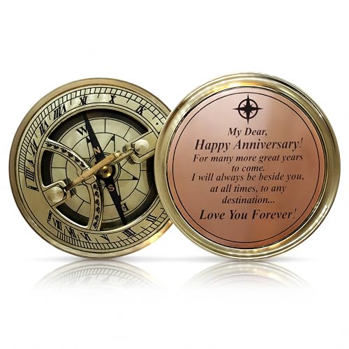 Anniversary Sundial Compass Gift - Perfect for Him/Her