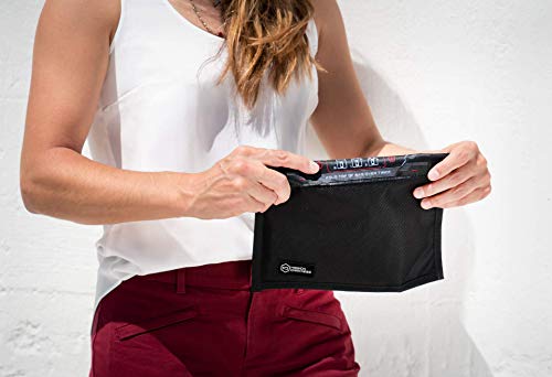 Signal-blocking Faraday bag for phones, anti-hacking protection