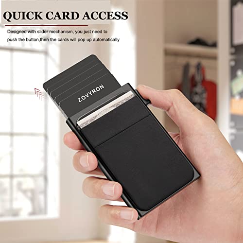 ZOVYRON Slim Pop Up Card Holder - Minimalist RFID Wallet