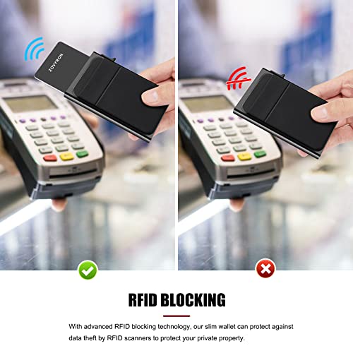 ZOVYRON Slim Pop Up Card Holder - Minimalist RFID Wallet