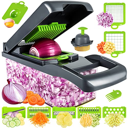 Multifunctional 13-in-1 Veggie Chopper with Container