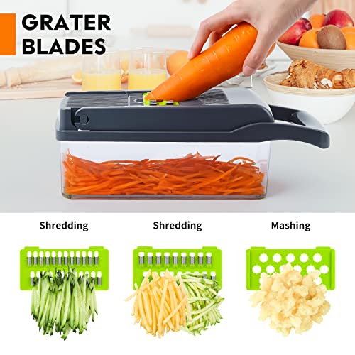 Multifunctional 13-in-1 Veggie Chopper with Container