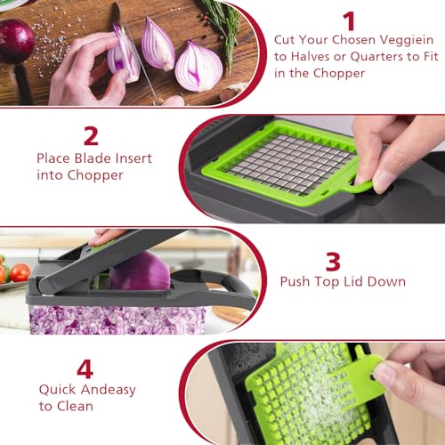Multifunctional 13-in-1 Veggie Chopper with Container