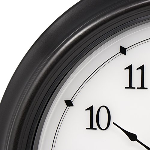 LED Outdoor Clock with Temp/Humidity, 24" Black