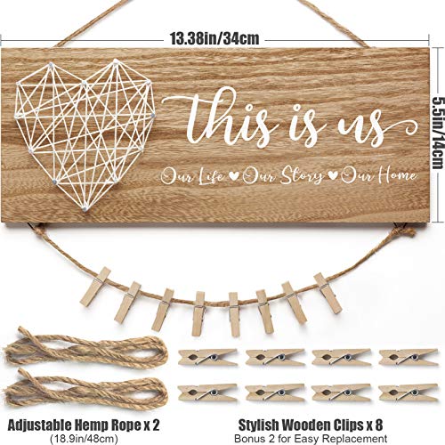 Farmhouse Wood Wall Decor: Family Photo Holder Gift