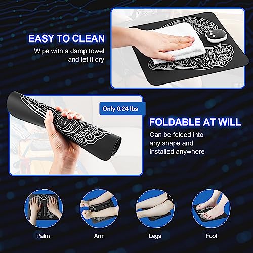 Foldable EMS Foot Massager Mat - 8 Modes, 19 Levels