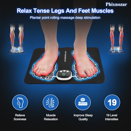 Foldable EMS Foot Massager Mat - 8 Modes, 19 Levels