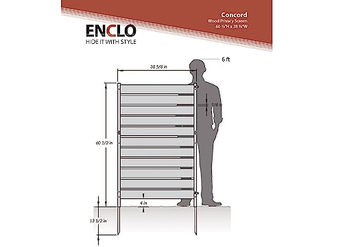 Concord Wood Outdoor Privacy Fence Screen - Hide Trash
