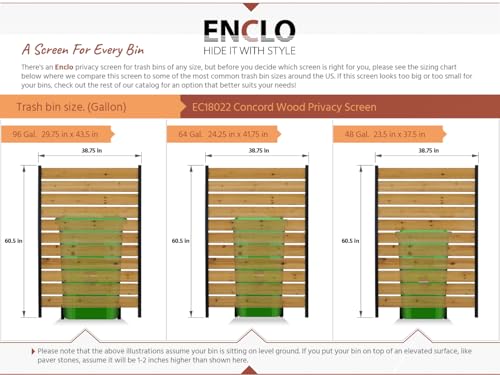 Concord Wood Outdoor Privacy Fence Screen - Hide Trash