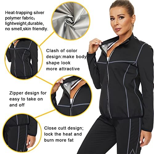 SEXYWG Women's Slimming Sauna Suit: Workout Jacket & Top