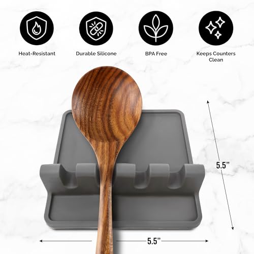 Zulay Silicone Utensil Rest: Heat-Resistant Spoon Holder & More