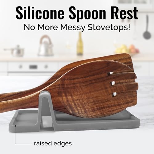 Zulay Silicone Utensil Rest: Heat-Resistant Spoon Holder & More